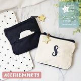 hoshinooto/ イニシャルミニポーチ・ティッシュケース★星チャーム付き