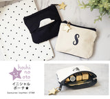 hoshinooto/ イニシャルミニポーチ・ティッシュケース★星チャーム付き