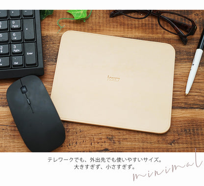 jour7[ジョルセ］/本革マウスパッド[epais-エペ] （四角・ハート）［名入れ可］