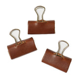 【10個セット】Natural Basicブランド/本革 ダブルクリップカバー