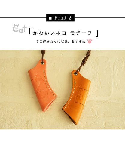 NATUCA./高級ヌメ革【メガネホルダーねこCarnya】