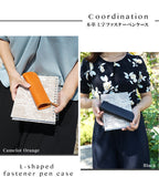 ジーンズ（栃木レザー）/L字ファスナーペンケース　selectシリーズ［名入れ可］